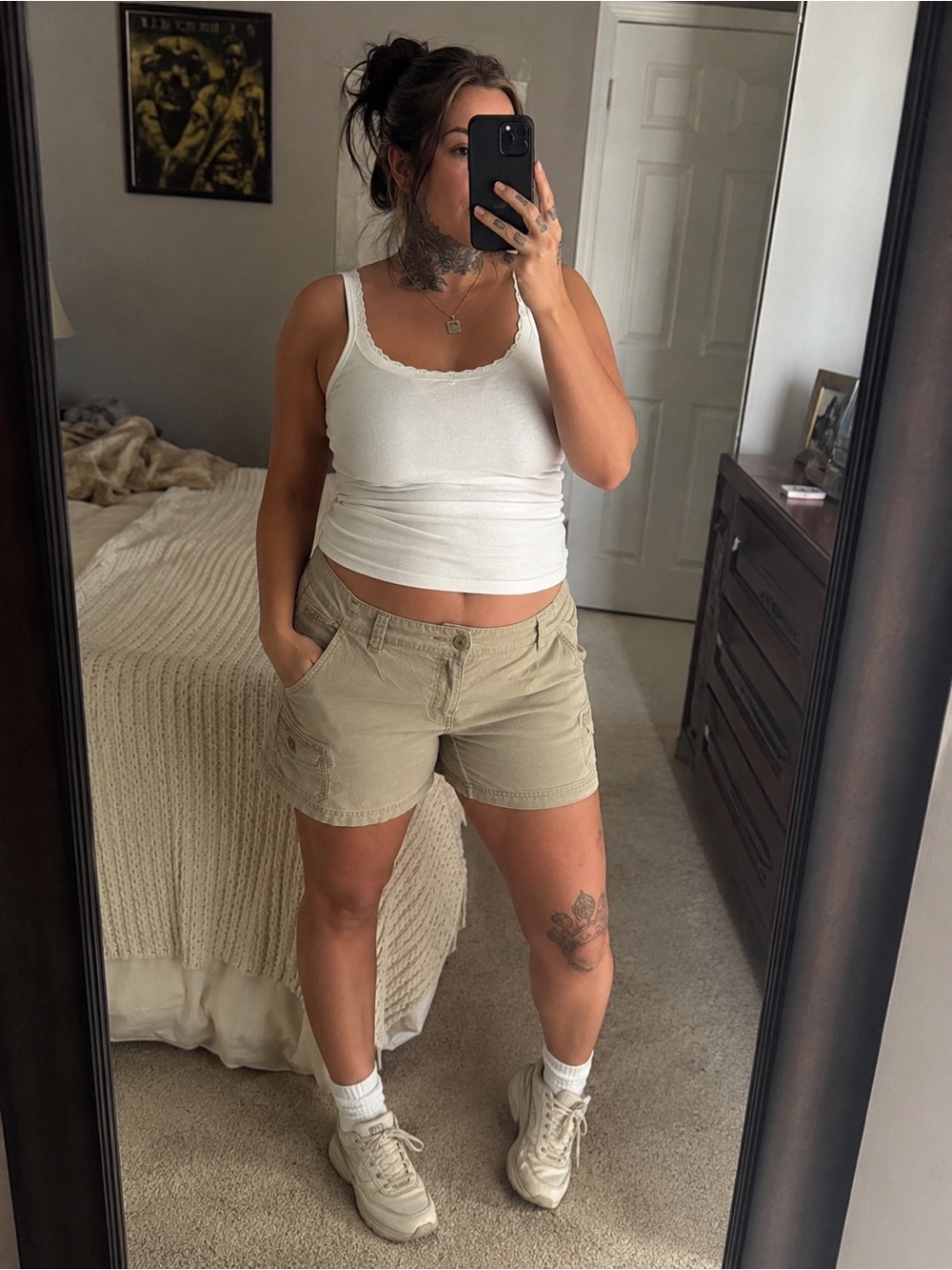 American Eagle Outfitters Tan Cargo Bermuda Shorts